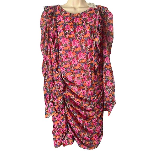 ZARA Blogger Fav Floral Ruffle Mini Dress New Plus Size - Picture 6 of 16